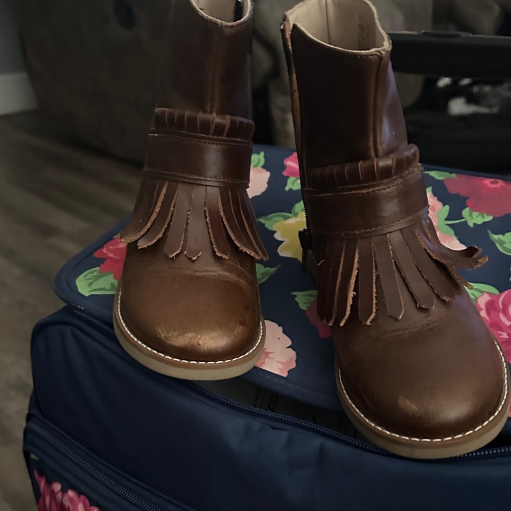 Elephantito Tan Fringe Kids Boots